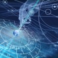 astrological chart on the background of the starry sky